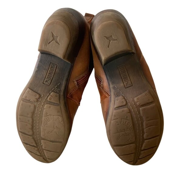 Pikolinos Rotterdam Leather Ankle Boots Heels Side Zipper Closure Brown Size 39 - Picture 9 of 12